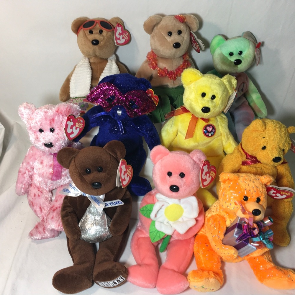 Ty Beanie Baby Bears Lot Of 10 With Tags Vintage Plush Y2K Collectible Plush